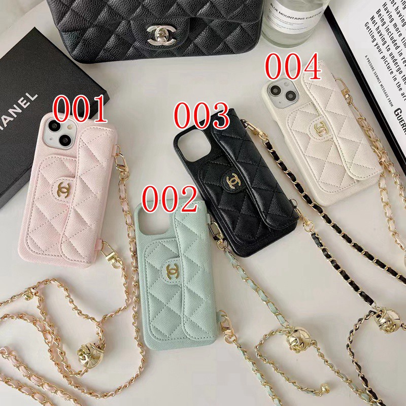 chanel iphone 14plus/13pro max leather case