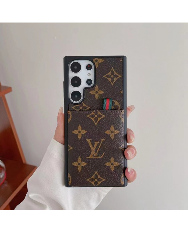 Fashion Brand lv gucci hermes iPhone 12 13 14 pro max leather Case Full card holder Cover galaxy s22 s23 ultra case Card pack samsung s23 s21 s20 protective case 