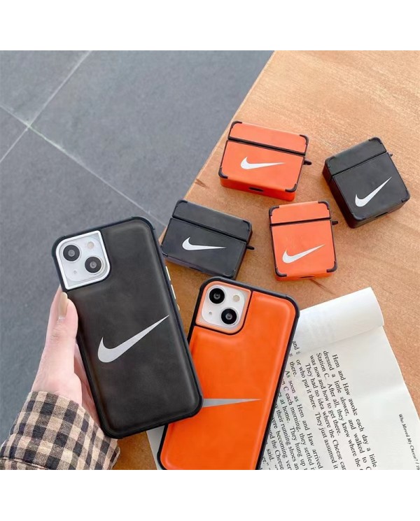nike iphone se3/14/13 pro max sports logo case coque hulle airpods 1/2/3/pro back cover men women case
