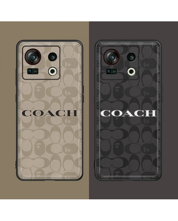 coach iphone se3/14/13pro max leather customized back cover galaxy s22/s21ultra case fashion cover